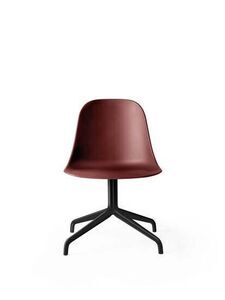 Audo Copenhagen - Harbour Side Dining Chair, Star Base w/Swivel, Shell Without Upholstery, Black Aluminium, Shell, Burned Red