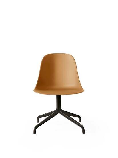 Audo Copenhagen - Harbour Side Dining Chair, Star Base w/Swivel, Shell Without Upholstery, Black Aluminium, Shell, Khaki