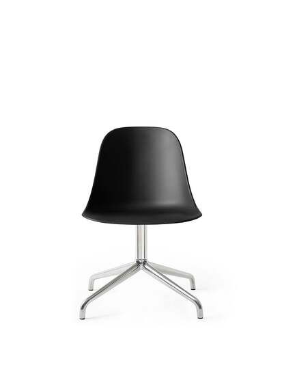 Audo Copenhagen - Harbour Side Dining Chair, Star Base w/Swivel, Shell Without Upholstery, Polished Aluminium, Shell, Black