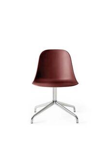 Audo Copenhagen - Harbour Side Dining Chair, Star Base w/Swivel, Shell Without Upholstery, Polished Aluminium, Shell, Burned Red