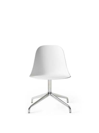 Audo Copenhagen - Harbour Side Dining Chair, Star Base w/Swivel, Shell Without Upholstery, Polished Aluminium, Shell, Light Grey