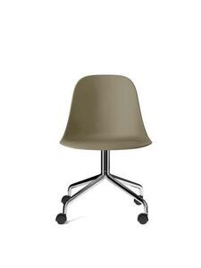 Audo Copenhagen - Harbour Side Dining Chair, Star Base w/Swivel, Shell Without Upholstery, Polished Aluminium, Shell, Olive