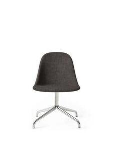 Audo Copenhagen - Harbour Side Dining Chair, Star Base, Swivel w/Return, Upholstered Shell PC2T, Polished Aluminium, EU/US - CAL117 Foam, 0154 (Grey) Canvas, Canvas, Kvadrat