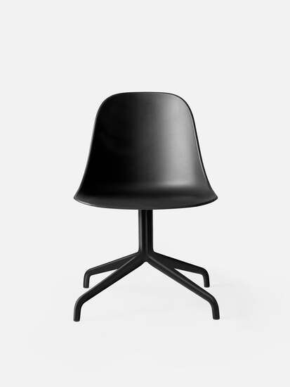 Audo Copenhagen - Harbour Side Dining Chair, Star Base, Swivel w/Return, Shell Without Upholstery, Black Aluminium, Shell, Black