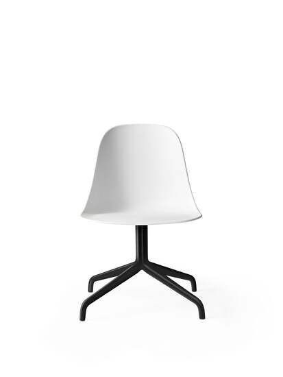 Audo Copenhagen - Harbour Side Dining Chair, Star Base, Swivel w/Return, Shell Without Upholstery, Black Aluminium, Shell, White