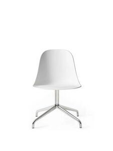 Audo Copenhagen - Harbour Side Dining Chair, Star Base, Swivel w/Return, Shell Without Upholstery, Polished Aluminium, Shell, White