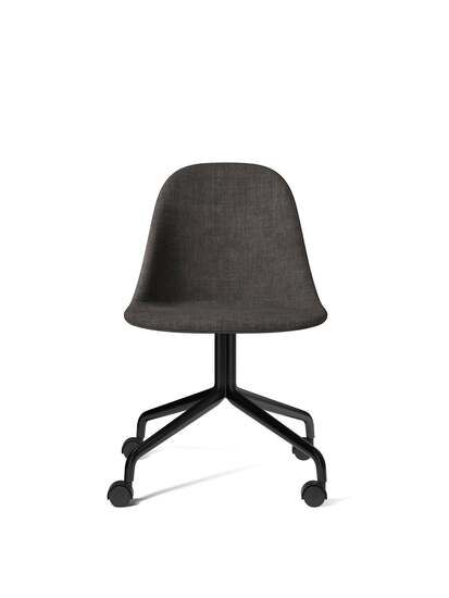 Audo Copenhagen - Harbour Side Dining Chair, Star Base w/Casters, Upholstered With PC2T, Black Aluminium, EU/US - CAL117 Foam, 0154 (Grey) Canvas, Canvas, Kvadrat