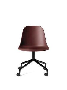 Audo Copenhagen - Harbour Side Dining Chair, Star Base w/Casters, Shell Without Upholstery, Black Aluminium, Shell, Burned Red