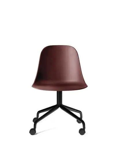 Audo Copenhagen - Harbour Side Dining Chair, Star Base w/Casters, Shell Without Upholstery, Black Aluminium, Shell, Burned Red