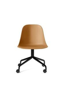 Audo Copenhagen - Harbour Side Dining Chair, Star Base w/Casters, Shell Without Upholstery, Black Aluminium, Shell, Khaki