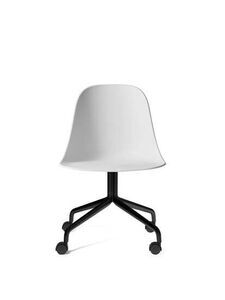 Audo Copenhagen - Harbour Side Dining Chair, Star Base w/Casters, Shell Without Upholstery, Black Aluminium, Shell, Light Grey