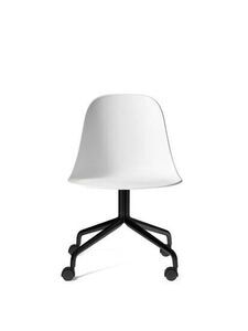 Audo Copenhagen - Harbour Side Dining Chair, Star Base w/Casters, Shell Without Upholstery, Black Aluminium, Shell, White