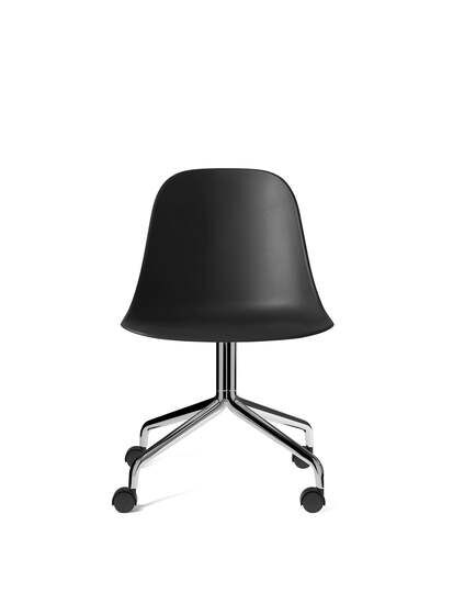 Audo Copenhagen - Harbour Side Dining Chair, Star Base w/Casters, Shell Without Upholstery, Polished Aluminium, Shell, Black