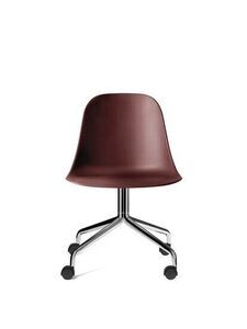 Audo Copenhagen - Harbour Side Dining Chair, Star Base w/Casters, Shell Without Upholstery, Polished Aluminium, Shell, Burned Red