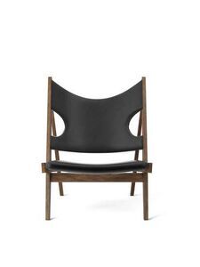 Audo Copenhagen - Knitting Lounge Chair, Walnut Base, Upholstered Seat and Back PC1L, EU/US - CAL117 Foam, 0842 (Black), Dakar, Dakar, Nevotex