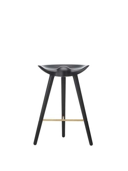 Audo Copenhagen - ML 42, Counter Stool, Black Stained Beech / Brass