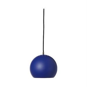 Image of Ball pendel - koboltblå mat (Ø 18 cm) med sort ledning