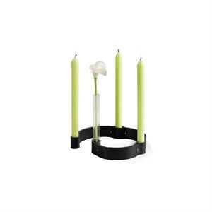 Image of by Wirth lysestage i læder - Belt 4 Candles - sort