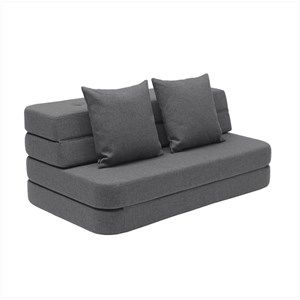 Image of By KlipKlap - KK 3 Fold sofa 120 cm - Blågrå med grå knapper