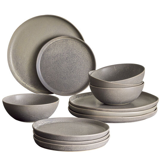 Bloomingville - Kendra Tableware Set, Grå, Stentøj