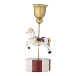 Bloomingville - Merry-go-round Lysestage, Hvid, Polyresin