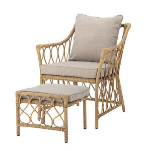 Bloomingville - Belluce Loungestol med taburet, Natur, Polyrattan