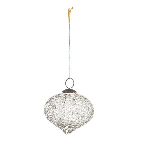 Bloomingville - Nadine Ornament, Hvid, Glas