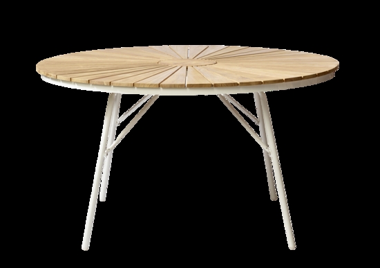 Cinas - Havebord - Ellen bord Ø130cm hvid/teak