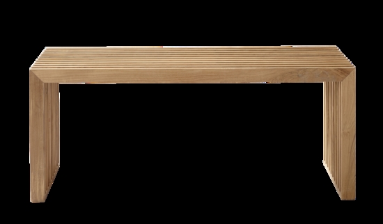 Cinas - Rib bænk 104x35cm teak