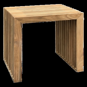 Cinas - Rib skammel 45x35cm teak