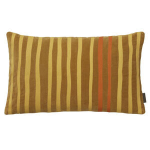 Cozy Living - Laurie Velvet Broderi Pudebetræk - DIJON STRIPED