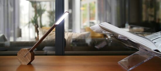 Gingko - Octagon One Desk Lamp - Walnut