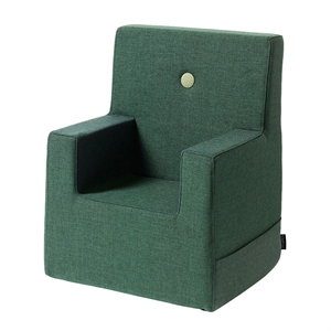 By KlipKlap børnestol - KK Kids chair XL - Dyb grøn med lysegrøn knap