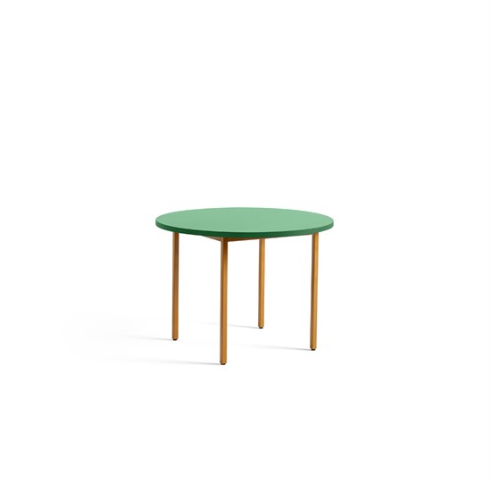 Hay - Rundt Bord ø105 cm - Two-Colour - Mintgrøn bordplade med okker gule ben 