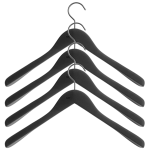 Hay - Sorte tøjbøjler (brede) - sæt med 4 stk. 