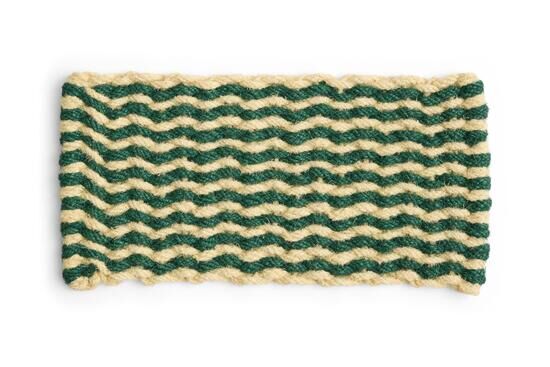 Hay - Coco Door Mat - Dark Green & White - Dark green and white - 619