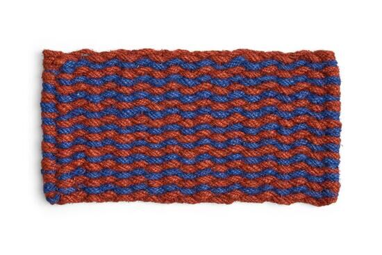 Hay - Coco Door Mat - Stripe Wave - Brown & Navy - Brown and navy - 619