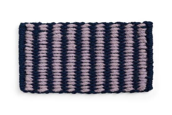 Hay - Coco Door Mat - Stribe Wave - Lavender & Navy - Lavender and navy - 619