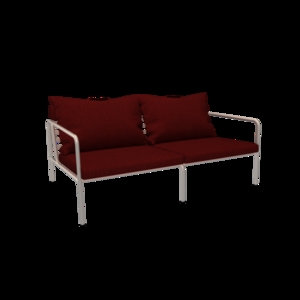Houe - AVON 2 seater sofa - Pude: Scarlet, Stellet: Muted Hvid