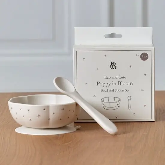 Jack o Juno - Skål og Ske Sæt - Poppy in Bloom - Bowl & Spoon Set