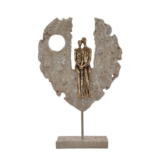 La Vida - Par siddende i skulptur - ANTIK GULD