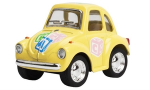 Magni - VW Classic Bobbel pastel med print, gul, 2" / Magni - VW Classical Beetle pastel with print, yellow, 2"