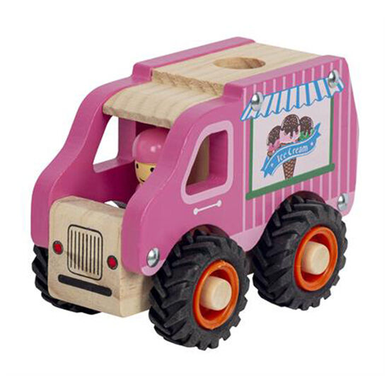 Magni - Isbil i træ med gummihjul, FSC 100% / Magni - Icecream truck with rubber wheels, FSC 100%