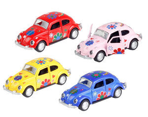 Magni - VW Bobbel med blomster i die-cast metal skala 1:36 / Magni - VW Beetle with flower-power in die-cast metal scale 1:36