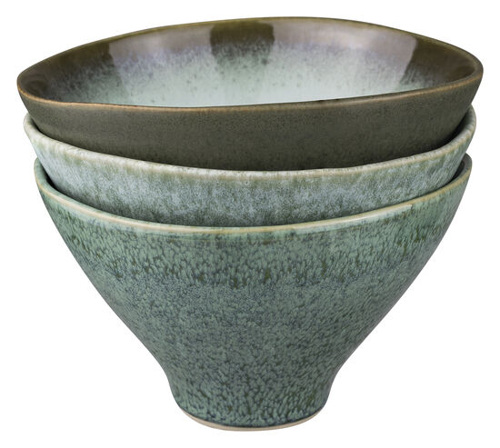 Mette Ditmer - ELEMENTS bowl, medium, 3-pack - Green tones