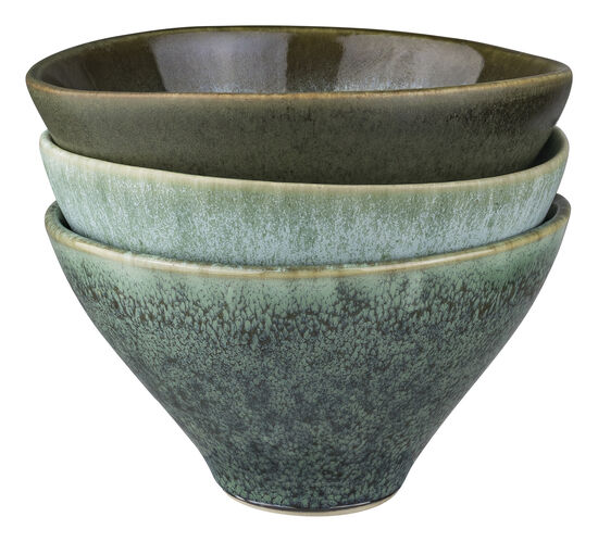 Mette Ditmer - ELEMENTS bowl, small, 3-pack - Green tones