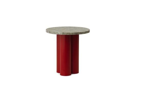 Normann Copenhagen - Dit Table Bright Red - Travertine Silver