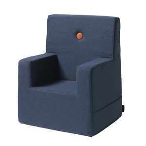 Image of By KlipKlap børnestol - KK Kids chair XL - Mørkeblå med orange knapper