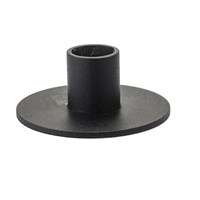 Sort lysestage med cylindrisk holder og rund base fra Kunstindustrien, Ø 2,2 cm.