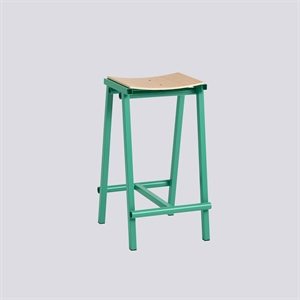 HAY - Taburete 8 Bar Stool - Jade Green - Lacquered Oak Veneer Seat - Lav model 65 cm